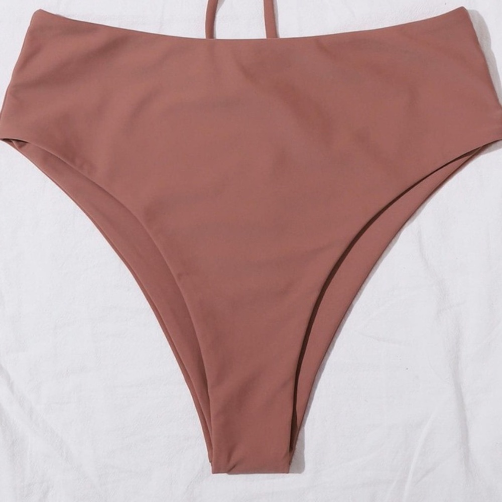 Dusty Pink High Waisted Bikini Bottoms